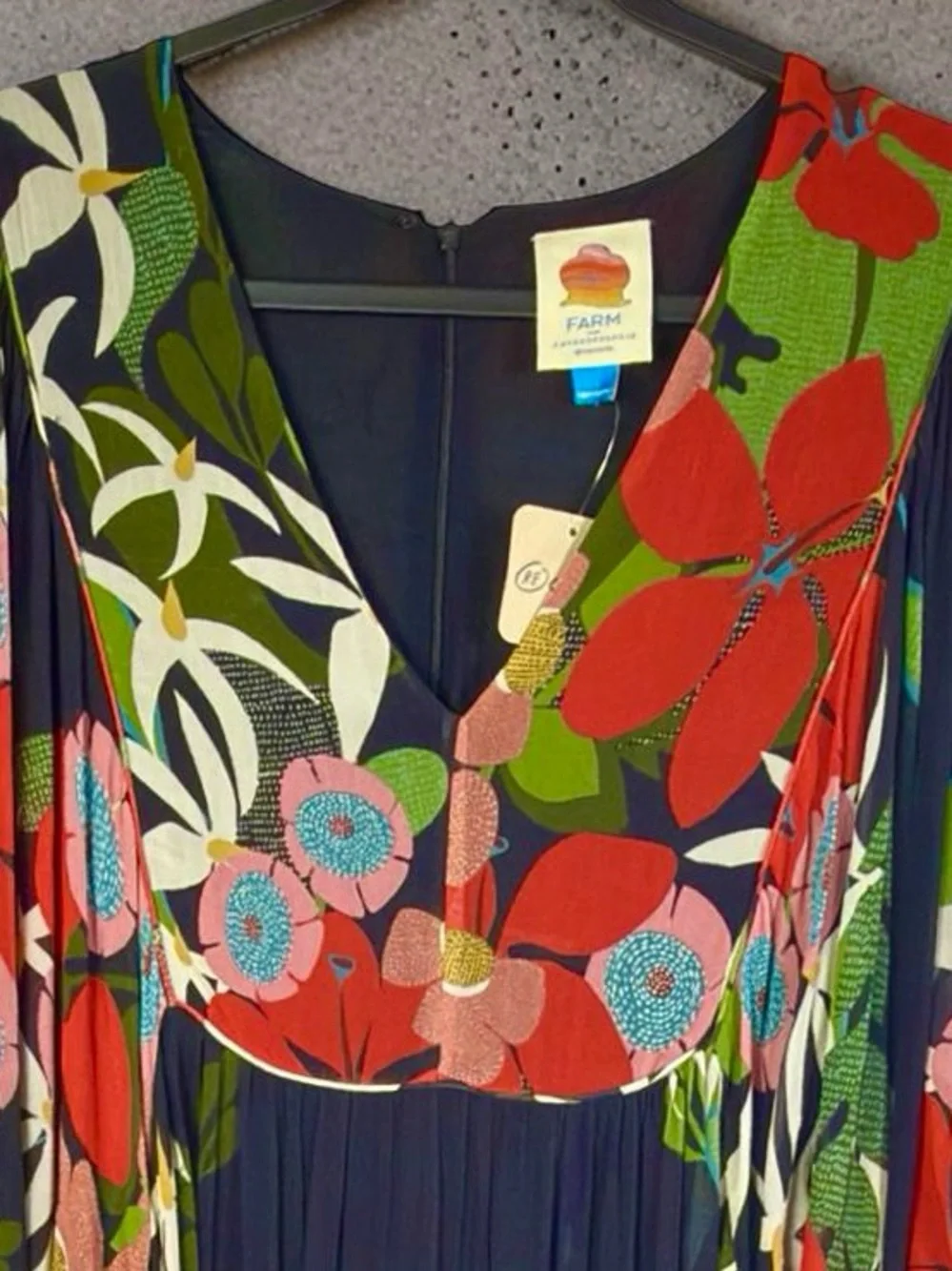 Farm Rio x Anthropologie Floral V-Neck Maxi Dress Size L - Picture 4 of 6